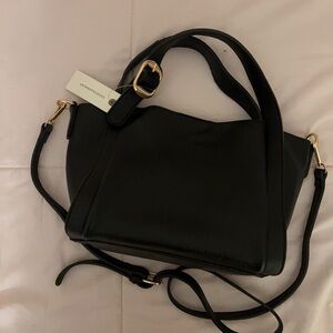 Anthropologie Faux Leather Mini Satchel Bucket Bag